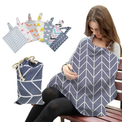 Breathable Mother Breastfeeding Cover Cotton Muslin Baby Feeding Shawl Pads Outdoor Maternity Nursing Cover