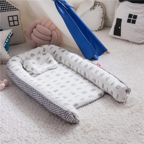 Newborn Baby Nest Bed Portable Crib Travel Bed Baby Lounge Bassinet Bumper with Pillow Cushion