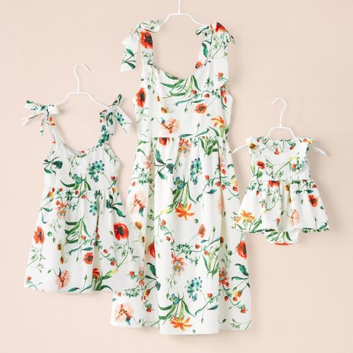 Family Dress Mother and Daughter Matching Outfits Dresses Floral Matching Clothes