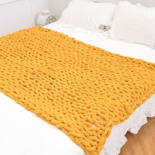 Chenille Chunky Knitted Blanket Weaving Blanket Mat Throw Chair Decor Warm Yarn Knitted Blanket Home Decor For Photography