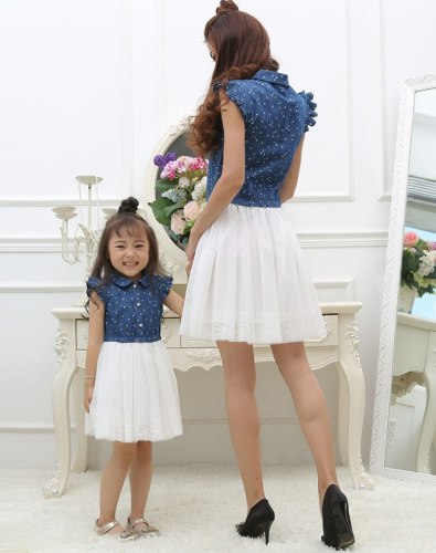Mother Daughter Dresses Family Clothing Dress Family Matching Outfits Dress for Kids and Women