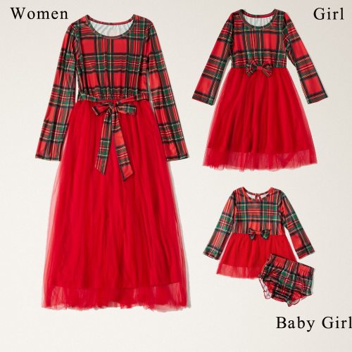 Christmas Dress For Mom and daughter dress Plaid Mother and daughter clothes Party New Year Mommy and me clothes