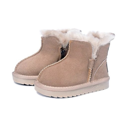 Winter Children Snow Boots Leather Girls Boots Boy Warm Boots Toddler Shoes