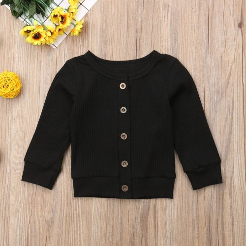 Children Baby Kids Girl Boy Knitted Sweater Cardigan Tops Outfit Colorful Tees