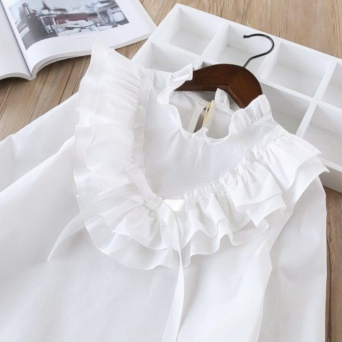 New Girls Shirt Baby Ruffles Solid Blouses Baby Girl Clothes Children full Sleeve Tops