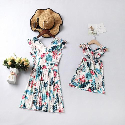 Mommy and Me Clothes Sleeveless Floral Dress Mother And Daughter Clothes Dresses