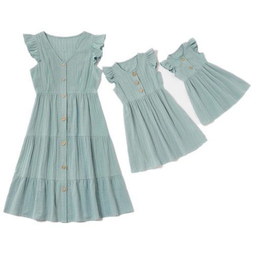 Mother Daughter Dress Family Look Cotton Linen Dress Family Matching Outfits Mommy and me Clothes