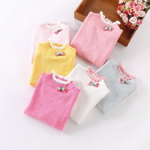 New fashion girls long sleeve sweaters child floral O-Neck sweater children clothing