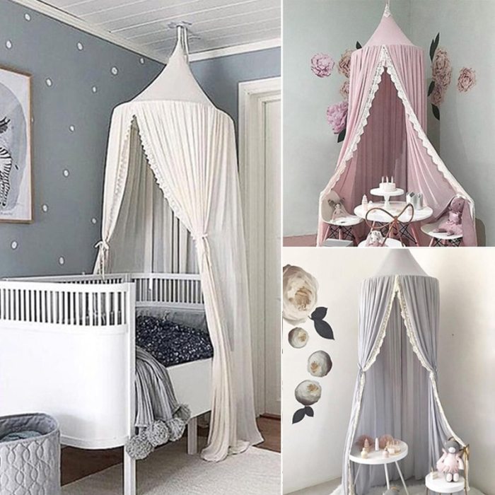 Baby Canopy Mosquito Net Girl Princess Bed Curtain Chidren Room Decoration Kids Play Tent House