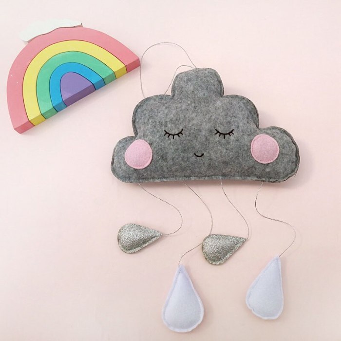 Baby Kids Room Home Decoration Wall Hanging Accessories Pendant Toys Nordic Felt Cloud Wall Decor