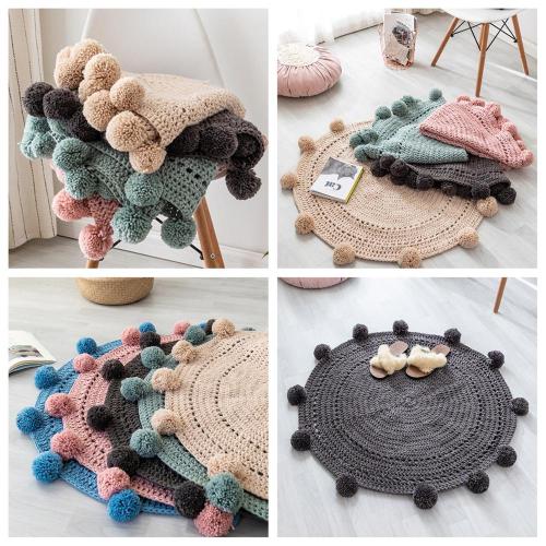 Knit Round Carpets For Baby Room Rugs Children Play Tent Floor Mat Baby Photograph Mat