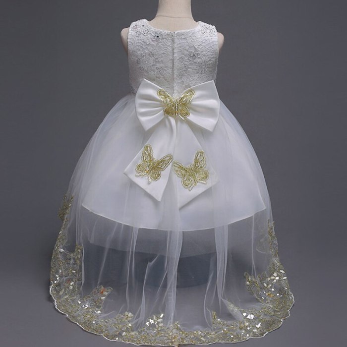 Elegant Embroidered Flower Girls Evening Dress