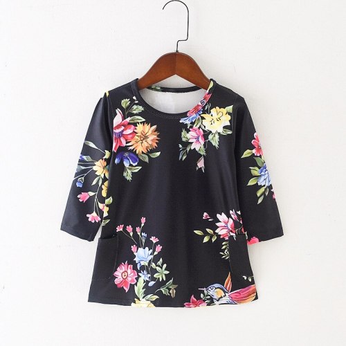 Long Sleeve Mum and Daughter Clothes Floral Mommy And Me Dress Family  Dresses Outfits Baby Kids Girls Women