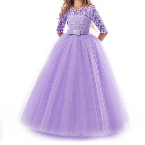 Princess Lace Dress Flower girls Embroidery Party Dress