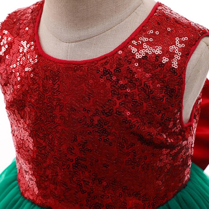 Baby girls dress sequins with bow Cake children's  Christmas dress
