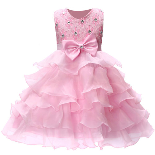 Kids For Children Dress Sleeveless Lace Bow Princess Flower Girl Dresses