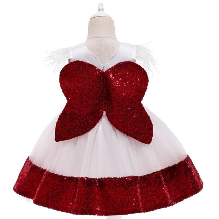 Baby girls dress sequins with bow Cake children's  Christmas dress