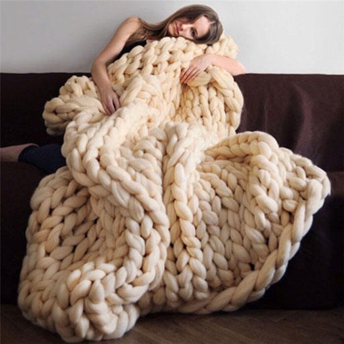 500g DIY Knitting Chunky Wool Roving Yarn Merino Wool Yarn