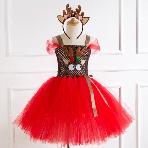 Deer Tutu Dress Christmas Baby Girls Cosplay Party Dresses