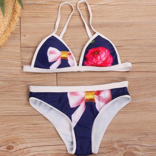Romantic Roes Printed Bikini Swimwear