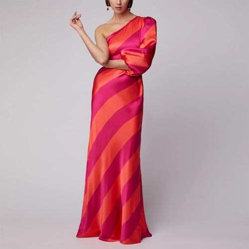 Casual Sexy Off The   Shoulder Strips  Evening Party Maxi   Dresses