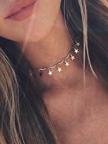 Five-Pointed Star Necklace With Clavicular Chain