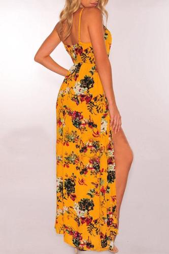 Sexy Boho Style V Neck Floral Maxi Dress Romper