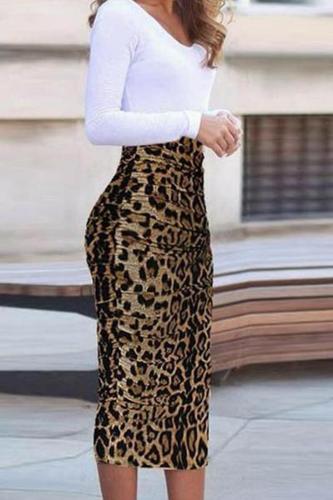 Autumn Leopard Printed Bodycon Dress