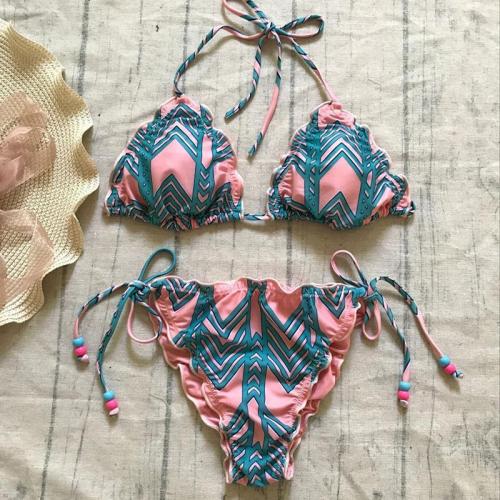 Ladies Sexy Printed Swimwear Tied Bikini