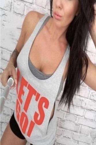 U Neck Sleeveless Letters Printed Casual Camis