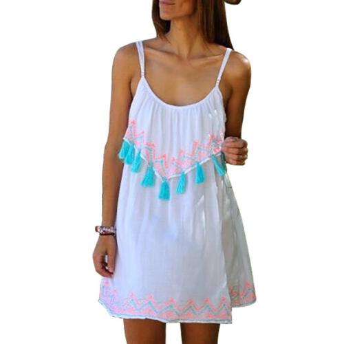 Sleeveless Tassel Casual Beach Vacation Dress