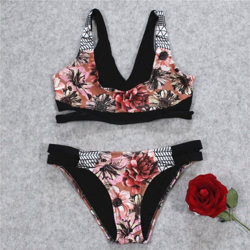 Elegant Floral Printed Bikini Set
