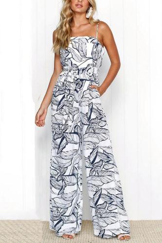 Sexy Fashion Sleeveless Floral Print Jumpsuit