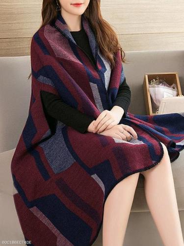 Two Way Lapel Printed Cape