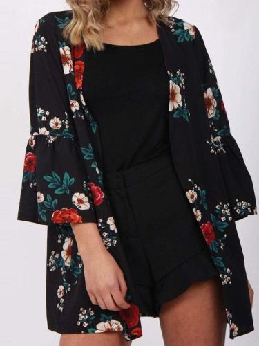 Floral Bell Sleeve Cardigans