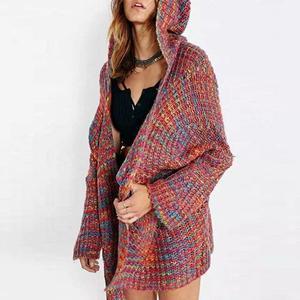 Hooded Snap Front Assorted Colors Cardigans