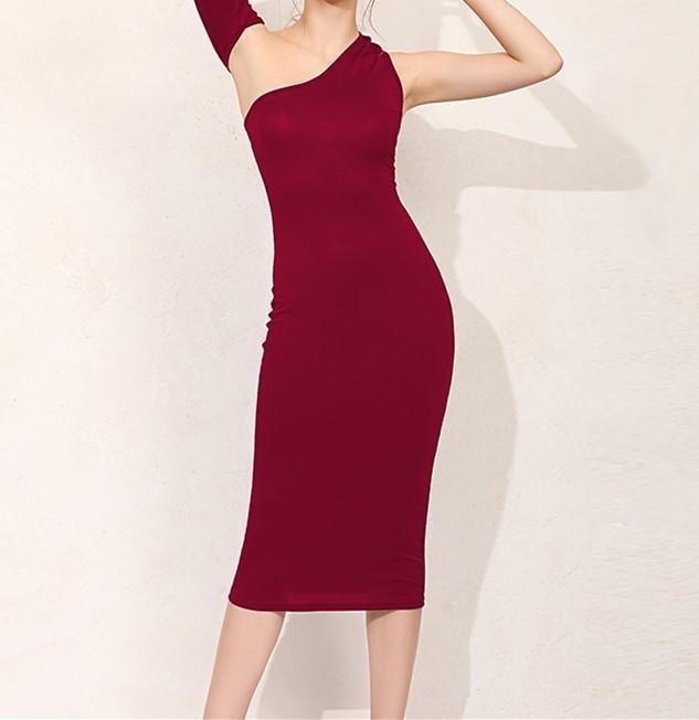 Fashion Sexy Sleeveless Show Thin Pure Color Bodycon Mini Dress