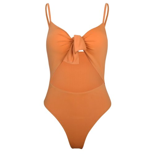 A Bow Tie With One-Piece  Swimsuit