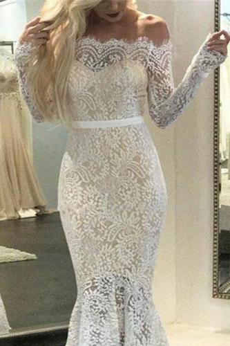 Sexy Lace One Shoulder Dress