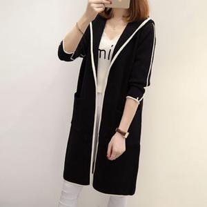 Hooded Contrast Piping Patch Pocket Longline Coat