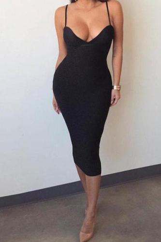 Summer Sexy V Neck Sling Party Bodycon Dress