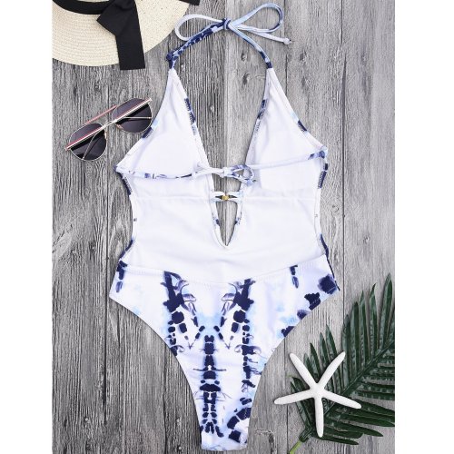 White - Colored Ladies' Triangle Swimsuit