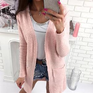 Fashion Early Autumn Pure Color Hairy Cardigan