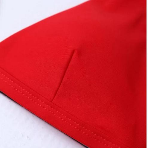 Elegant Red Halter Swimwear