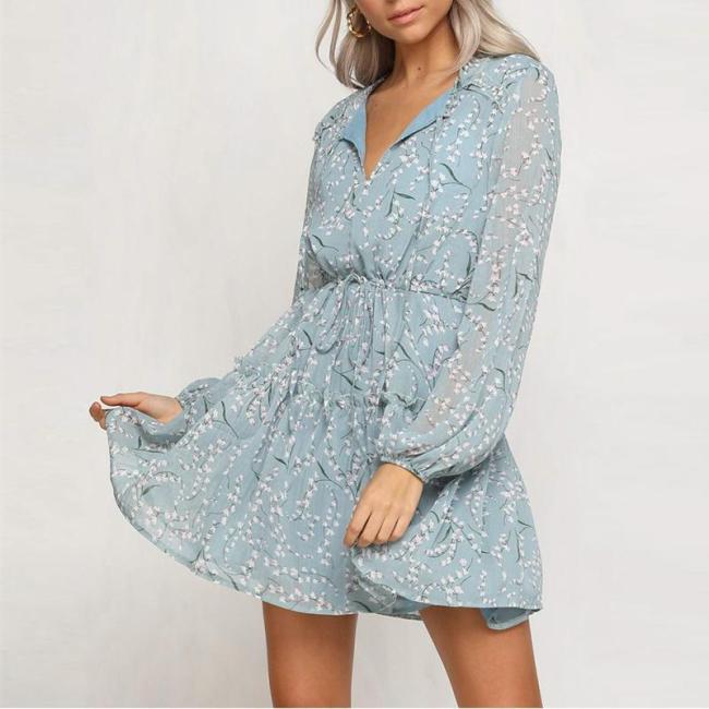 Casual Sexy V Neck   Floral Print Casual Dresses