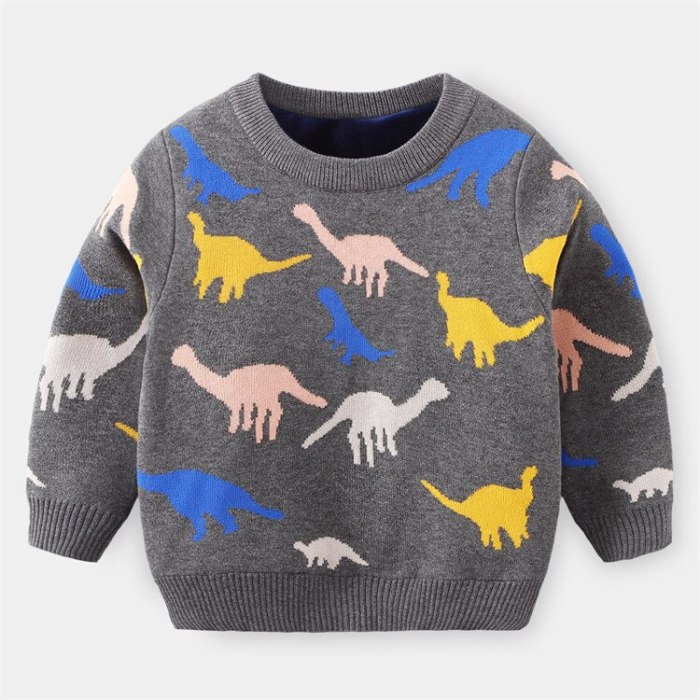 Boys Casual Knitted Cartoon Sweater