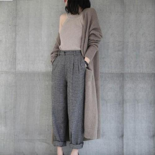 Pure Color Long And Loose Sweaters Coats