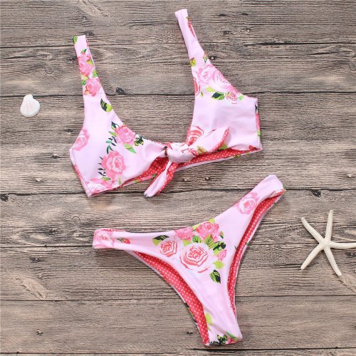 Pink Printed Lovely Swimwear
