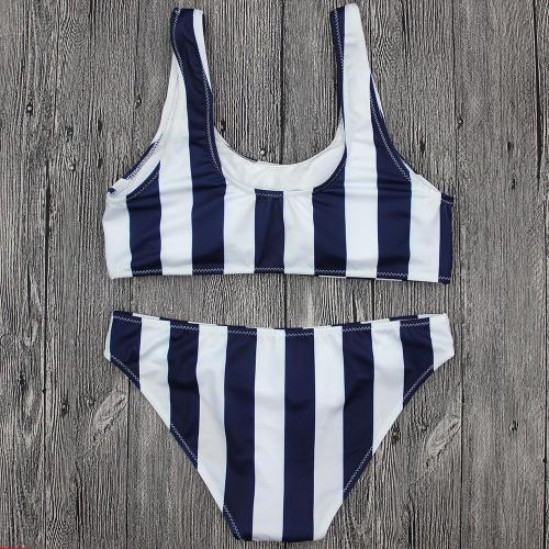 White/Black Vertical Stripe Swimsuit