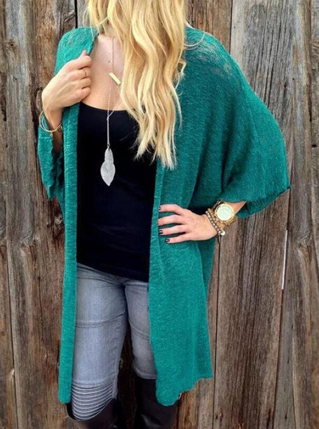 Cropped Cardigan With Trumpet Sleeve